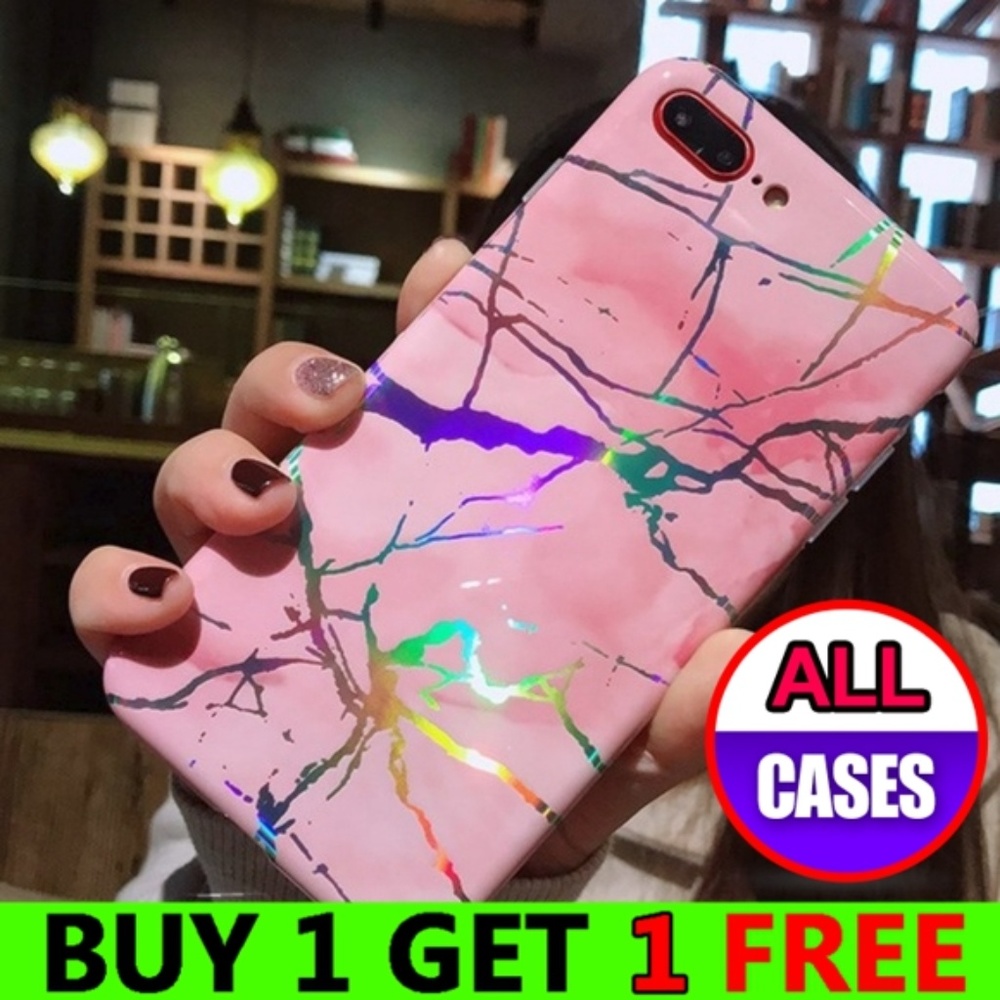 *NEW iPhone Max/XR/XS/X/7/8/Plus Pink Marble Case